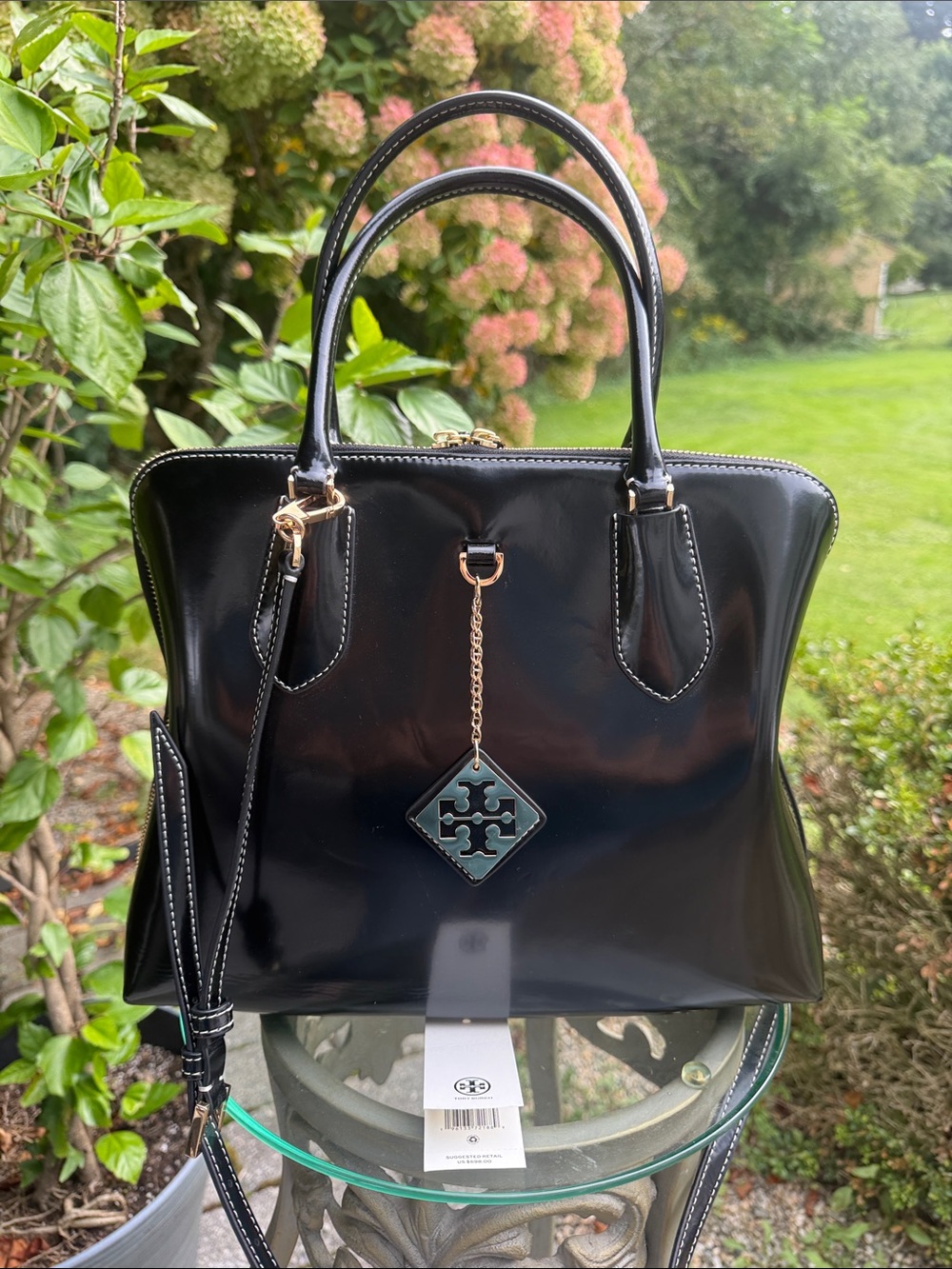 Tory Burch polished swing bag